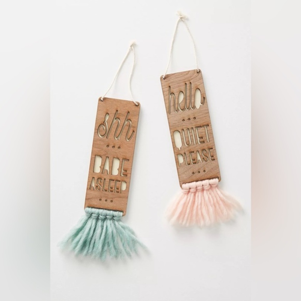 New🌟Anthropologie Baby Sleeping Door Sign